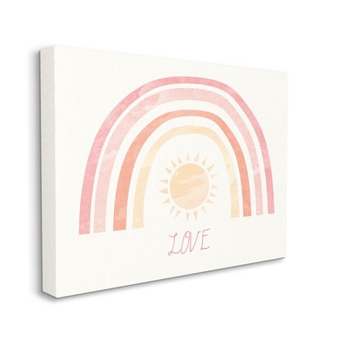 Stupell Industries Sunshine Rainbow With Love Text Red Yellow : Target