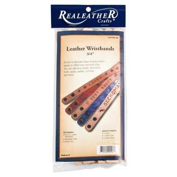 Realeather Leathercraft Kit-Narrow Wristbands 8/Pkg