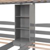 NicBex Twin Size Bunk Bed Triple Wooden Bed Frame with Shelves, 2 Drawers, Storage Stairs and Full Length Guardrail, No Box Spring Required - 4 of 4