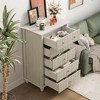 Okak Modern Style Tall Dressers with Fluted Drawers,Chest of Drawers for Bedroom,Entryway,Wooden Dresser Organizer with Metal Handle - 3 of 4