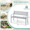 Costway 50" Outdoor Garden Bench with Geometric Lattice Backrest Armrests and Slatted Seat Black/Gray - 3 of 4