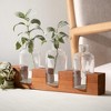 Sullivans 15.75" Bottle Vases With Wooden Base, Glass - 3 of 4
