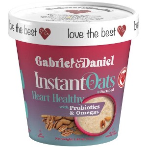 Gabriel and Daniel Instant Oatmeal, Heart Healthy with Almonds, Pecans and Probiotics, High Protein, High Fiber, Vegan, Non-dairy (Pack of 6) - 1 of 4