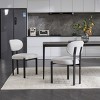 Set of 2 Modern Upholstered Armless Dining Chairs with Curved Backrest and Metal Legs,Mid-Century Style for Kitchen Dining Room-Coolbibila - 3 of 4