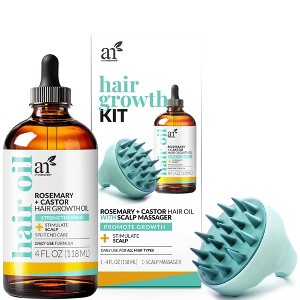 artnaturals Rosemary + Castor Hair Growth Oil with Scalp Brush - 4 fl oz - 1 of 4