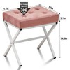 SEVOBAL Ottomans and Benches Upholstered Tufted Vanity Stool Thick Cushion Footstool with Metal Legs for Living Room Bedroom, Pink, - 2 of 4