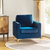 Iapygia Contemporary Tufted Wooden Upholstered Club Chair with Metal Legs  for Bedroom and Living Room Club Chair  | ARTFUL LIVING DESIGN - 2 of 4