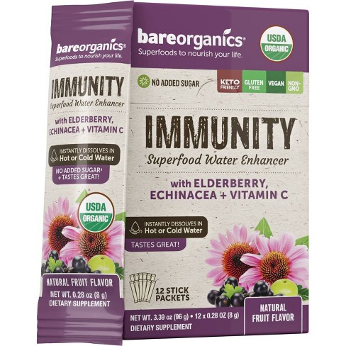 Bareorganics Vegan Superfood Water Enhance Immunity Blend Powder