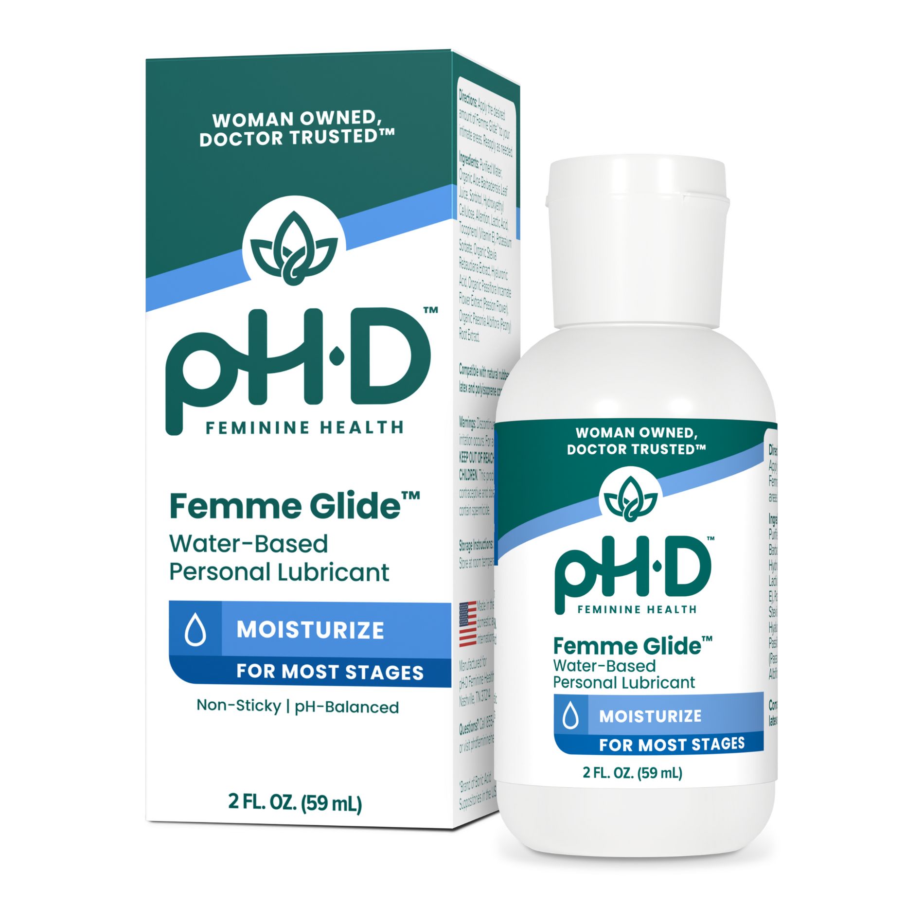 pH-D Feminine Health Glide with Organic Aloe Personal Lubricant - 2oz