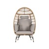 VisioGear Egg Chairs, Patio Egg Chair with Cushion and Pillow, Oversized Large Egg Chairs for Porch, Gray, 39"*28.5"*58.2" - 3 of 4