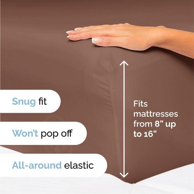 Full Size Brown Microfiber 6-Piece Sheet Set