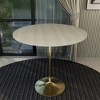 LeisureMod 48" Round Bar Height Dining Table with MDF Top Pub Table and Black Stainless Steel Pedestal Base Verve Collection - 2 of 4