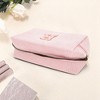 Unique Bargains Corduroy Rectangular Letter Makeup Bag Pink 1 Pc - 3 of 4