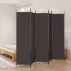 vidaXL 5-Panel Room Divider- 98.4"x78.7"- Durable, Extendable & Foldable Design- Brown Polyester Fabric Screen for Privacy & Sunlight Protection - 2 of 4