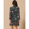 INSPIRE CHIC Women's Floral Long Sleeve Mock Neck Ruffle Layered Smocked Mini Dress - 4 of 4