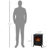Syemin Indoor Fireplaces 22" Free Standing Electric Fireplace Stove, Fire Place Heater Effect Quick Heat Portable Fireplace, Black, 16.3"*11"*21.5" - 3 of 4