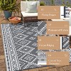Reversible Plastic Straw Rug - Modern Indoor/Outdoor Mat All-Weather Floor Covering for Patio Deck Balcony Porch RV - 4 of 4