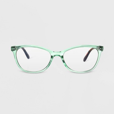 Women's Blue Light Filtering Cat Eye Glasses - A New Day™ Mint Green