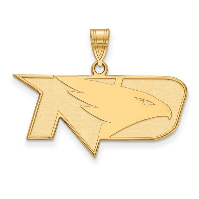 Black Bow Jewelry 14k Yellow Gold North Dakota Fighting Hawks NCAA Medium Pendant