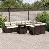 vidaXL 10 Piece Patio Sofa Set with Cushions Brown and Cream Poly Rattan - 2 of 4