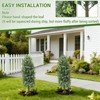 Artificial Boxwood Plant Set of 2, Artificial Trees with Integrated Ground Stake Indoor Outdoor Artificial Planter - 3 of 4