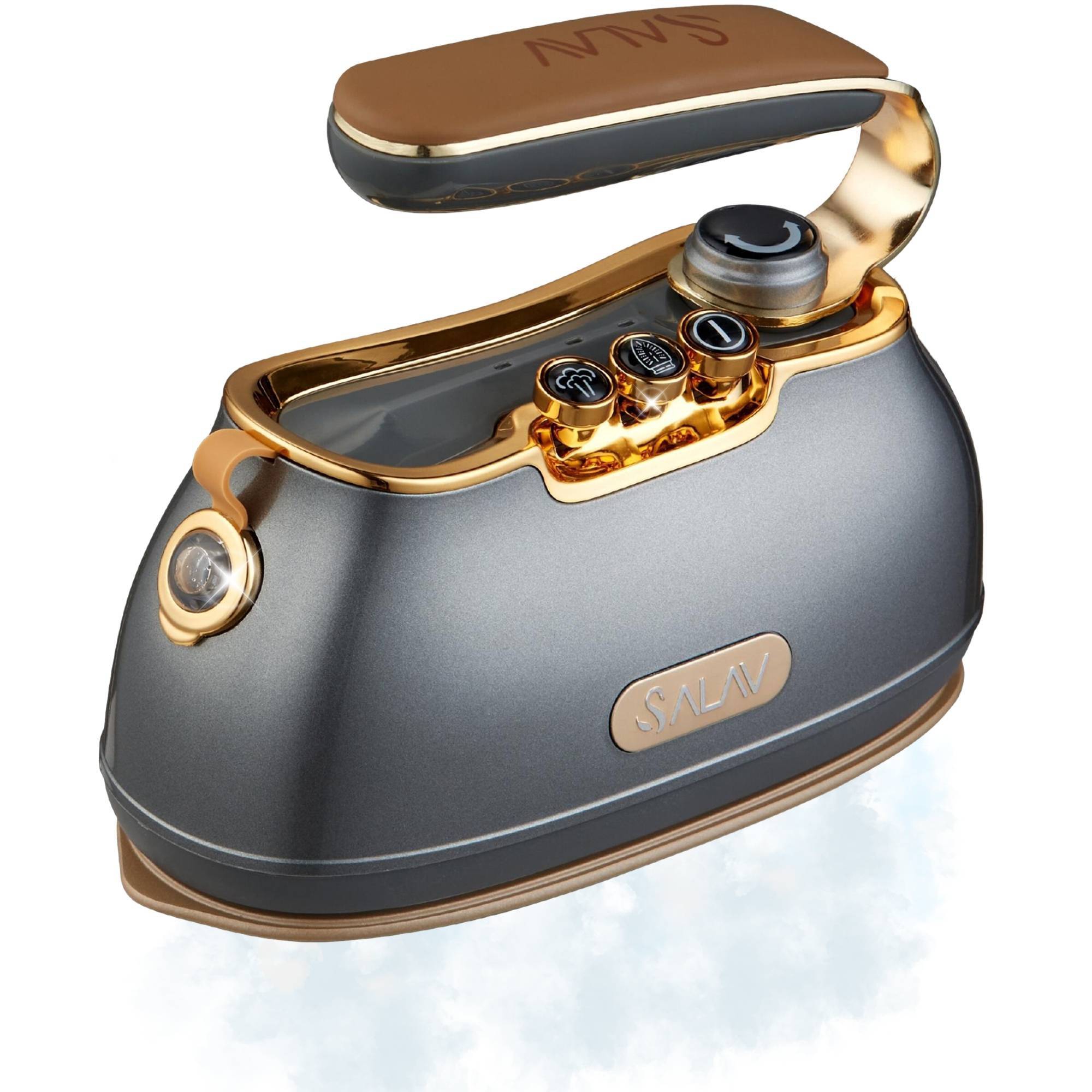 SALAV IS-900 Retro Edition Duopress Steamer and Iron Titanium: Garment Steamer, 1000W, Anti-Drip, 10 Min Steam, 100ml Tank