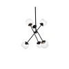 Elegant Lighting Axl 24 inch pendant in black with clear shade - 3 of 4