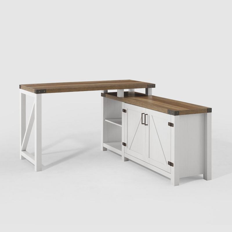 Farmhouse Rustic L Shaped Desk with Storage - Saracina Home, 4 of 20