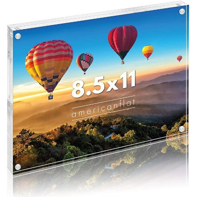 Americanflat Acrylic Picture Frame - Scratch Resistant with Magnetic Corners & Freestanding for Tabletop