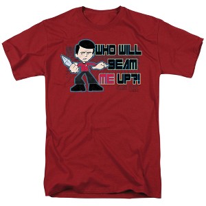 Quogs Scottys Dilemma Adult T-Shirt Cardinal - 1 of 4