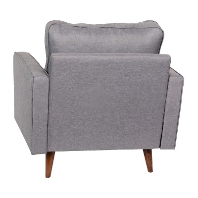 Slate Gray Mid-Century Modern Wood Accent Chair
