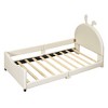Twin Size Upholstered Daybed Platform Bed with Rabbit Ear Shaped Headboard-ModernLuxe - 4 of 4