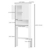 GlasFlength Bathroom Storage Cabinets, Freestanding, Open shelving Bathroom Vanity，Assembly Required, White, 24.8"*9"*65.98" - 3 of 4