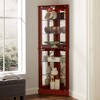 Okak Corner Curio Cabinet, Display Cabinet with 4 Doors and Adjustable Tempered Glass Shelves, Cabinet for Living Room - 2 of 4