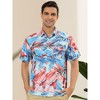 Lars Amadeus Men's Summer Floral Print Short Sleeve Button Down Beach Hawaiian Casual Shirt - 2 of 4