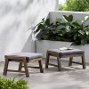Christopher Knight Home Temecula Acacia Wood Ottomans with Cushion (Set of 2) - 2 of 4