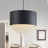 Modern Crystal Chandelier with Black Or White Drum Shade, Luxury Pendant Light for Dining Room, Bedroom - 2 of 4