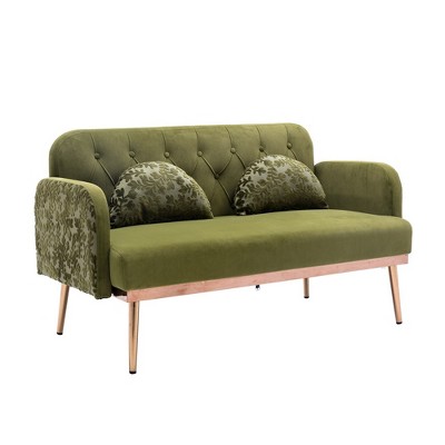 Comfy Upholstered Modern Velvet Loveseat Sofa for Living Bedroom Leisure Areas