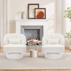 Modern Swivel Barrel Accent Chair, 360 Degree Velvet Upholstered Armchair with Striped Backrest & Plush Padding, Comfy Round Lounge Chair - 3 of 4