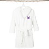 Personalized Linum Kids 100% Polyester SUPER PLUSH Double Brushed Hooded Bathrobe in Purple Bookman Font - 3 of 3