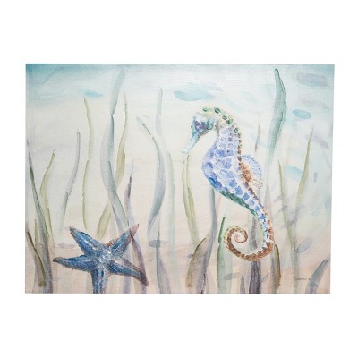 Beachcombers 23.6"H x 1.18"L x 31.5"W Seahorse and Sea Star Wall Art Décor