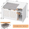 Hidden Cat Litter Box Furniture, Fir Wood Enclosure Cabinet w/ Storage - 3 of 4