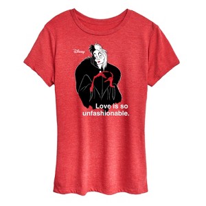 Women's - Disney Villains - Cruella De Vil Love Unfasionable Short Sleeve Graphic T-Shirt - 1 of 4