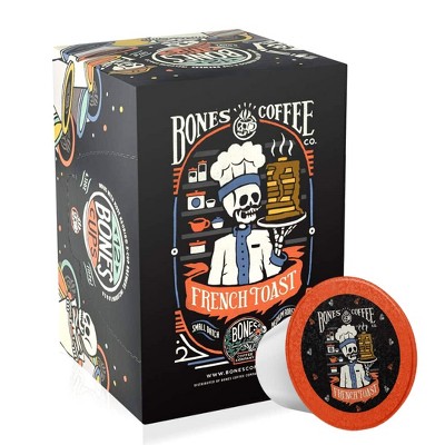 Bones Coffee Company French Toast Sweet & Buttery Flavor 12 ct Single-Serve Bones Cups Coffee Pods Compatible with Keurig Coffee Maker