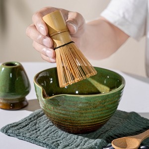 7 Pcs Matcha Whisk Set with Ceramic Bowl & Holder, Bamboo Whisk, Scoop & Rest, Stainless Steel Sifter, Tea Towel - 1 of 4