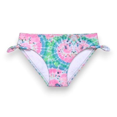 XOXO Little Girls' 2-Piece Keyhole & Knot Details Bikini Swim Set, Multi/Tie-Dye Print, 4 — фото 3