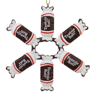 NORTHLIGHT 4" Tootsie Roll Original Candy Snowflake Christmas Ornament - Brown/White