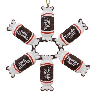 NORTHLIGHT 4" Tootsie Roll Original Candy Snowflake Christmas Ornament - Brown/White - 1 of 3