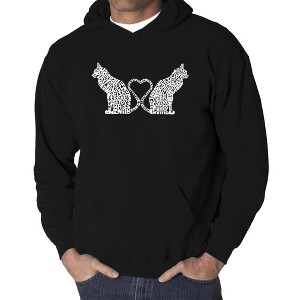LA Pop Art Cat Tail Hearts - Men's Word Art Hooded Sweatshirt - 1 of 4