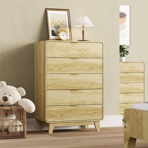 chinese dress ladies Homfa 5 Drawer Dresser with Door, Modern Accent Storage Cabinet Chest –  myhomfa